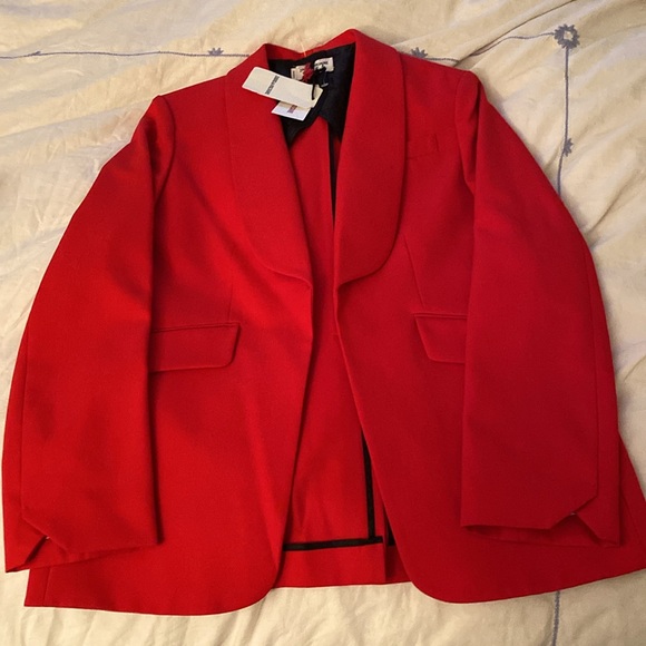 Zadig&Voltair Virgin Wool Stretch Crisp True Red Jacket New With Tags - Picture 12 of 16